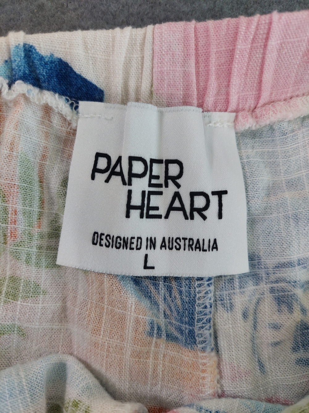 Paper Heart Tropical Linen Blend Beach Shorts Sz L - Picture 7 of 9